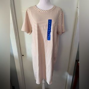 Ladies Buffalo Pink striped T Shirt Dress Bnwt Size Large. Summer, casual, Beach